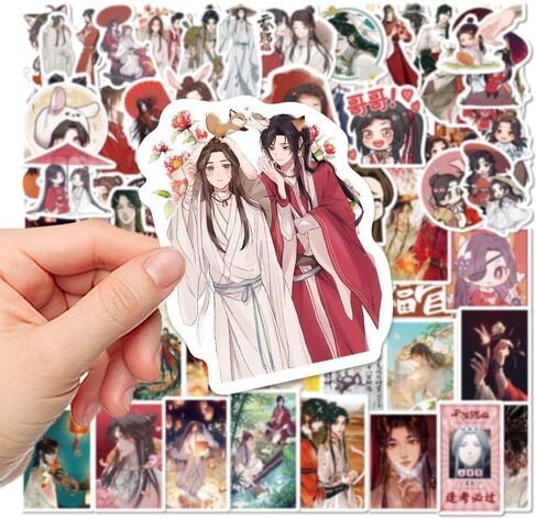 65 قطعة من ملصقات الفينيل المقاومة للماء من Heaven Official's Blessing Tian Guan Ci Fu لأجهزة الكمبيوتر المحمول وزجاجة المياه وحقيبة التزلج والثلاجة والدراجة الجيتار in Saudi Arabia