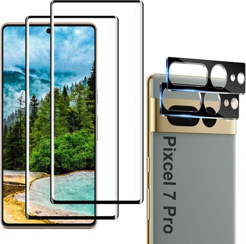 [عبوتان + 2] لواقي شاشة Google Pixel 7 Pro، زجاج مقسى 9H، متوافق مع بصمات الأصابع بالموجات فوق الصوتية، منحني ثلاثي الأبعاد، مقاوم للخدش عالي الدقة لواقي الشاشة الزجاجي Google Pixel 7 Pro 5G in Kuwait