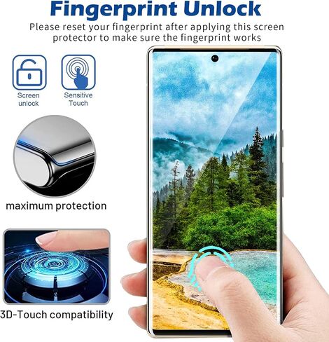[عبوتان + 2] لواقي شاشة Google Pixel 7 Pro، زجاج مقسى 9H، متوافق مع بصمات الأصابع بالموجات فوق الصوتية، منحني ثلاثي الأبعاد، مقاوم للخدش عالي الدقة لواقي الشاشة الزجاجي Google Pixel 7 Pro 5G in Kuwait