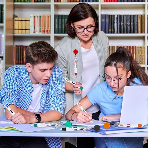 Geosar 24 Pcs Retractable Shuttle Pens 4 in 1 Carabiner Shuttle Pens Nurse Pens for Badge with Keychain Clip Holder Multicolor Ballpoint Pens for Nurses Office School Supplies Students Children Gift in Kuwait