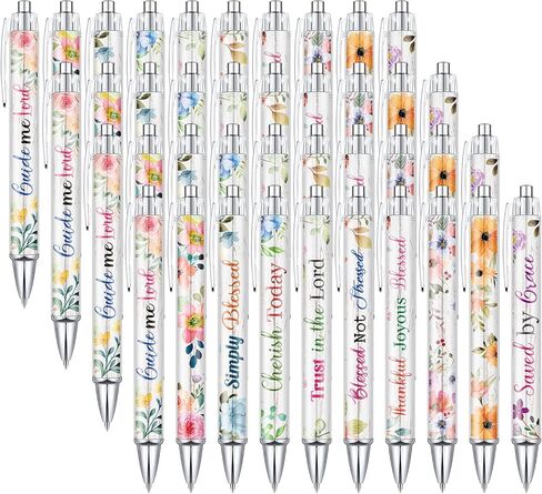 Sabary Bible Verse Ballpoint Pens Christian Flower Inspirational Quotes Funny Office Retractable Ink Ballpoint Pens for Women Men Colleague Coworker Writing Gifts(20 Pcs) in Saudi Arabia