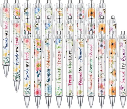 Sabary Bible Verse Ballpoint Pens Christian Flower Inspirational Quotes Funny Office Retractable Ink Ballpoint Pens for Women Men Colleague Coworker Writing Gifts(20 Pcs) in Saudi Arabia