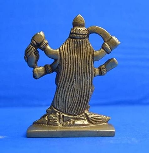 تمثال نحاسي ماها كالي على شيفا من النحاس هندو أيدول 2.5 بوصة - آلهة روحية قوية نحاس ماهاكالي ديفي مورتي للمنزل معبد ماندير كالكاجي أيدول روحاني بوجا فاستو الهند كالي براس مقدس in Kuwait