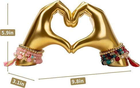 Gold Heart Hand Decoration Statues and Sculptures, Resin Abstract Love Finger Statue for Living Room, Valentine's Day, Birthday, for Wedding Shelf Coffee Table TV Cabinet Decor in Saudi Arabia
