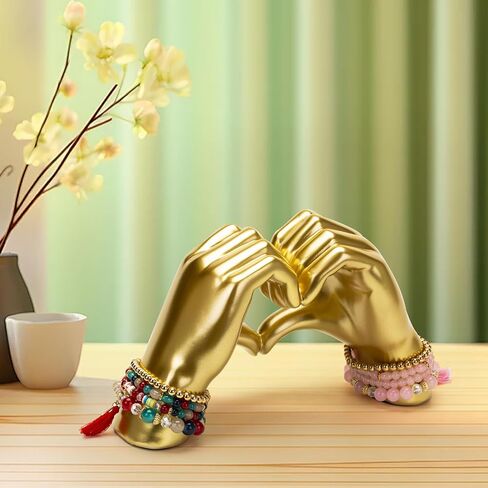 Gold Heart Hand Decoration Statues and Sculptures, Resin Abstract Love Finger Statue for Living Room, Valentine's Day, Birthday, for Wedding Shelf Coffee Table TV Cabinet Decor in Saudi Arabia