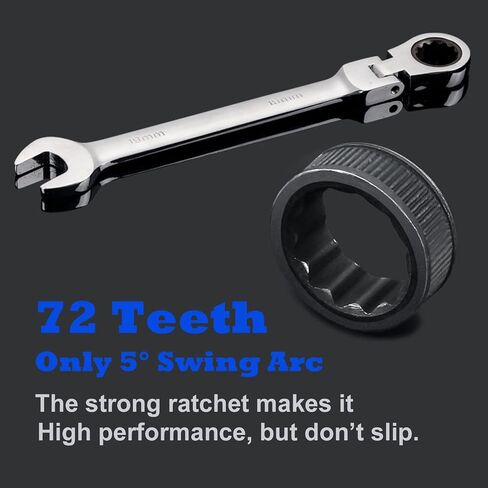 Flexible Ratchet Wrench Set 8pcs 9-17mm Spanner Gear Ring Ratcheting Combination Flexi Wrenches Kit Metric Flex Head in Saudi Arabia