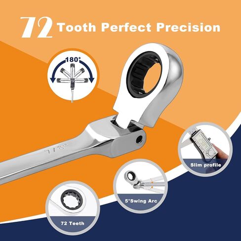Flexible Ratchet Wrench Set 8pcs 9-17mm Spanner Gear Ring Ratcheting Combination Flexi Wrenches Kit Metric Flex Head in Saudi Arabia