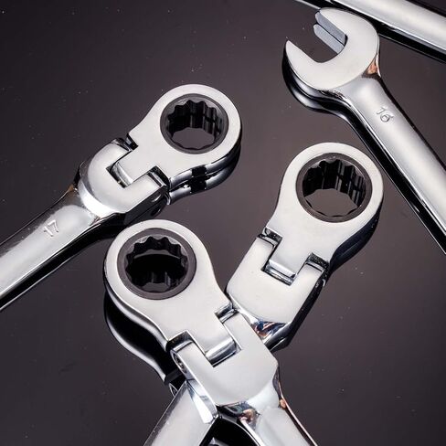 Flexible Ratchet Wrench Set 8pcs 9-17mm Spanner Gear Ring Ratcheting Combination Flexi Wrenches Kit Metric Flex Head in Saudi Arabia