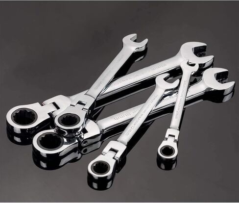 Flexible Ratchet Wrench Set 8pcs 9-17mm Spanner Gear Ring Ratcheting Combination Flexi Wrenches Kit Metric Flex Head in Saudi Arabia