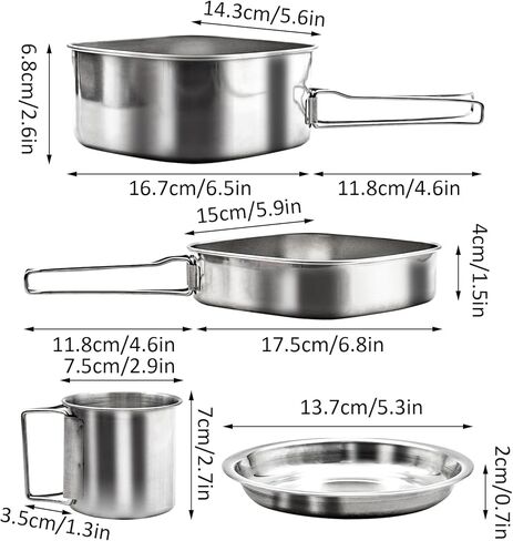 حقيبة الظهر للتخييم، أدوات طهي صغيرة للنزهة والتخييم، مجموعة أدوات الطبخ من الفولاذ المقاوم للصدأ، مجموعة أطباق للمشي لمسافات طويلة، وحقيبة الظهر، وصناعة الأدغال والنزهة، والتخييم، وتتضمن حقيبة حمل in Kuwait