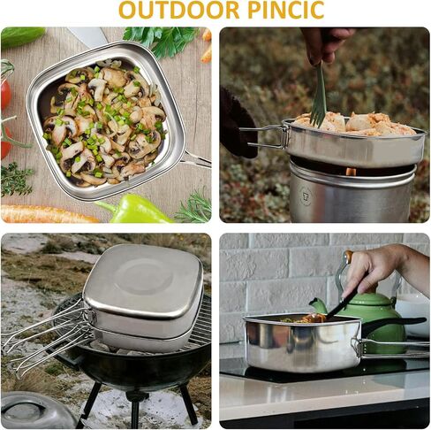 حقيبة الظهر للتخييم، أدوات طهي صغيرة للنزهة والتخييم، مجموعة أدوات الطبخ من الفولاذ المقاوم للصدأ، مجموعة أطباق للمشي لمسافات طويلة، وحقيبة الظهر، وصناعة الأدغال والنزهة، والتخييم، وتتضمن حقيبة حمل in Kuwait