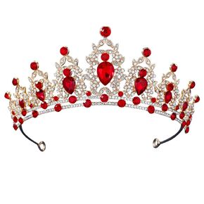 Guoeappa Crystal HeadBand Queen Tiara Crown for Women Bridal Wedding Girls Birthday Party(Green)