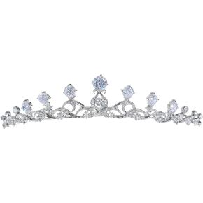 Elegant Rhodium Plated CZ Crystal Celtic Bridal Tiara Crown T1268
