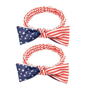Women Elastic Flag Headband with Bow Hair Band for 4th of July Headbands Head Wrap Hair Accessories TS2020 (Baby + Adult Rabbit)