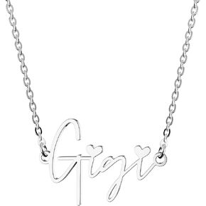 Yooborn Grandma Necklace Jewelry Gifts Gigi Mimi Nana Stainless Steel Engraved Heart Pendant Necklace Birthday Valentine's Mother's Day Gifts for Grandma from Grandkid.