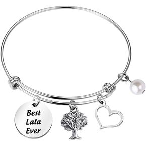 MAOFAED Grandmother Gift Best Lala Ever Lala Mother’s Day Gift For Lala Family Jewelry Birthday Gift For Grandma