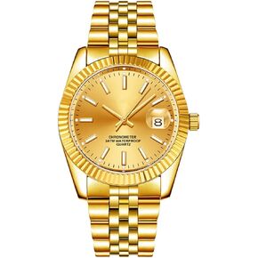 Men's Classic Design Analog Quartz Watches Fashion Business Watch Stainless Steel Waterproof Date Casual Wrist Watch for Men