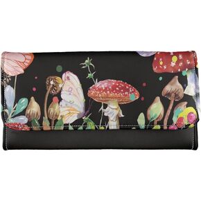 Jeiento Dragonfly Leather Wallets for Womens Girls Wallet Purse Coin Pocket Clutch Bag Girls Birthday,Valentine's Day,Memorial day,Festival Gift,Black