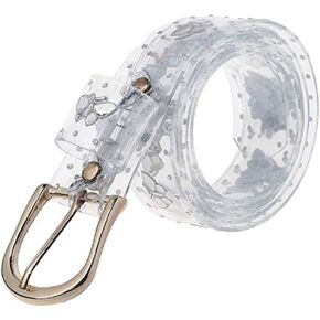 JUMISEE Women Girls Candy Color Holo Butterfly Waist Belt With Buckle Fluorescent Clear Jelly Belt for Jeans Pants Dresses