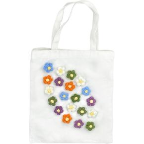 Algasan Canvas Tote Bag, Shopping Bag, Tote Bag, Handmade Puff Flower Shoulder Shopping Bag, Women's Shoulder Shopping Bag