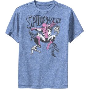 Marvel Comics Retro Spidey Poses Boys Short Sleeve Tee Shirt