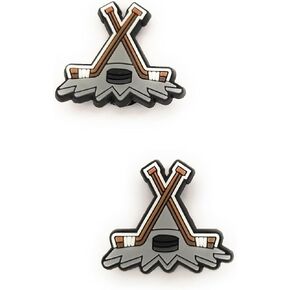WorkedLikeACharm 2pcs Hockey Puck Stick Player Shoe Charms for Clog Shoes Decoration Gift