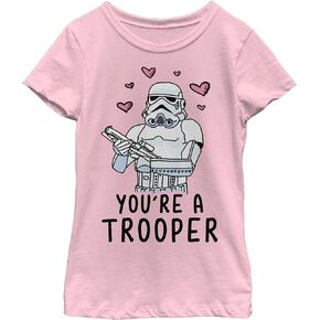 STAR WARS Girl's Valentine's Day You're A Trooper T-Shirt