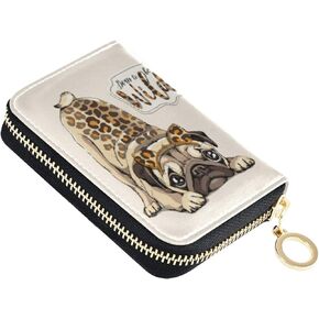 RFID Credit Card Holder Case Beautiful Hummingbirds Exotic Flowers Leather Printed Zipper Card Case Wallet for Women Girls