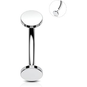 COCHARM 16g Flat Back Disc Rook Earrings for Women Man Rook Jewelry G23 Titanium Vertical Labret Stud 16g Surgical Steel Rook Eyebrow Piercing 8mm Threaded Eyebrow Rings Eyebrow Barbell