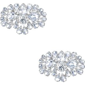 Flyonce Shoe Clips for Flats, 1 Pair Rhinestone Shoe Jewelry Clip Shoe Decorative Charms Wedding Bridal Brides Shoe Decoration