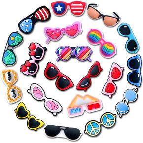 20 قطعة من تعليقات الاحذية الملونة للنظارات الشمسية من زالدريتشاستا للصنادل والاساور والمعصم المتطابقة، زينة رائعة للاحذية للاطفال والمراهقين والبالغين هدايا الحفلات، غير ثمينة, معدن, بدون الأحجار in Kuwait