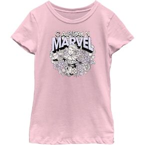 Marvel Girl's Captain Spring T-Shirt, Pink, Medium