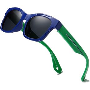 DUCO Polarized Kids Sunglasses Boys Cute Unbreakable Sunglasses for Kids UV400 Protection Age 6-10 K019