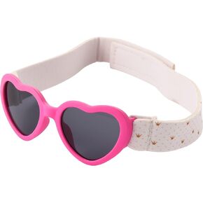 Foster Grant Girls Anni Sunglasses, Pink With Crown Heart Strap, 32 US