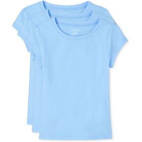 The Children's Place Girls' Short Sleeve Basic Layering T-Shirt, Daybreak 3-Pack, Large (10/12)