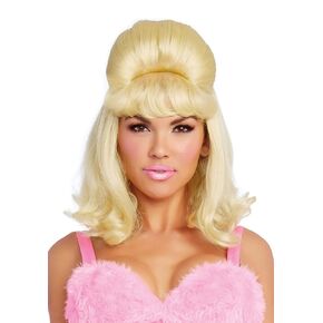 Dreamgirl Adult Blonde Retro Wig Costume, 60s Bouffant Womens Wig, Halloween Costume Accessory - Standard