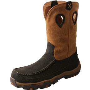 Twisted X Men's 11" Comp Toe Boot - Pull-On Cowboy Boots Made with Composite Safety Toe, Full-Grain Leather Vamp and Shaft, Toe Cap and Heel Kick, and Reinforced Pull Holes