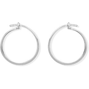 Boma Jewelry فضة جولة هوك وإغلاق العين أقراط هوب