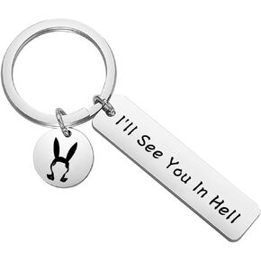 B Burger Inspired Gift Louise I'll See You In Hell Keychain Belcher Family Jewelry Louise Fan Gift