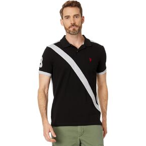 U.S. POLO ASSN. Short Sleeve Slim Fit Sash Front Pique Knit Polo Shirt