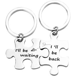 Long Distance Relationship Gifts for Couple Gifts for Him and Her Boyfriend Girlfriend Birthday Christmas Gifts for Husband Wife Couples Matching Puzzle Keychain