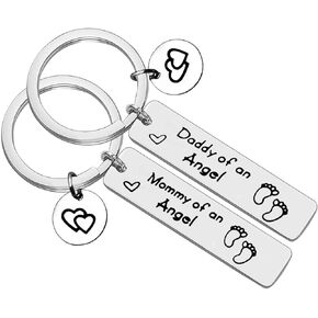 Loss Memorial Keychain Mommy Daddy of an Angel keychain Set Miscarriage Keepsake Baby Memorial gift Sympathy Gift for Infant Loss Child Loss,Mother'S Day Gift Father'S Day Gift From Daughter