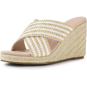 Allegra K Women's Espadrilles Wedges Slide Wedge Sandals