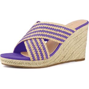 Allegra K Women's Espadrilles Wedges Slide Wedge Sandals in Kuwait