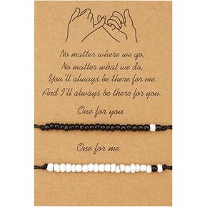 Sisadodo Pinky Promise Bracelet for Couples Friends Anniversary Birthday Gifts for Boyfriend Girlfriend Graduation Christmas Gifts Couple Long Distance Touch Bracelets
