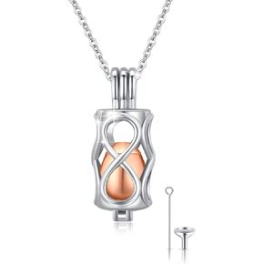 Infinity Urn Necklace for Ashes 925 Sterling Silver Cremation Jewelry for Ashes Keepsake Memorial Gift for Mother Women Girls