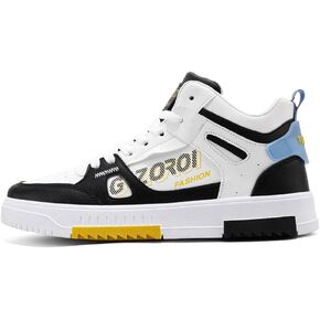 Men's Casual PU High Top Lace Up Skateboarding Shoes Sports Sneakers