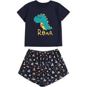 SOLY HUX Womens Plus Size Cute Cartoon Pajamas Super Soft Comfy Pjs Ladies Shorts Sleepwear Sets