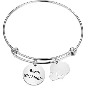 Gzrlyf Black Girl Magic Bracelet Jewelry Black Queen Gifts for Women Inspirational Gifts