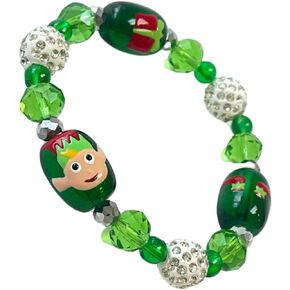 Christmas Glass Beaded Bracelet, Holiday Birthday Jewelry Gifts For Women, 1 pc